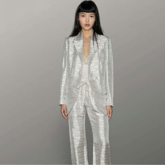 Zadig&Voltaire White Silver Wings Jacquard Blazer, NWT, $748MSRP - Picture 8 of 10
